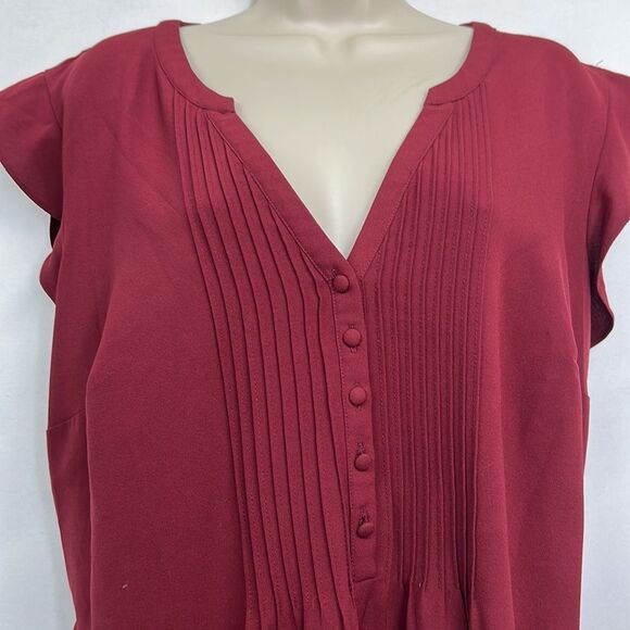 Modcloth Burgundy Women's Top - Picture 2 of 10